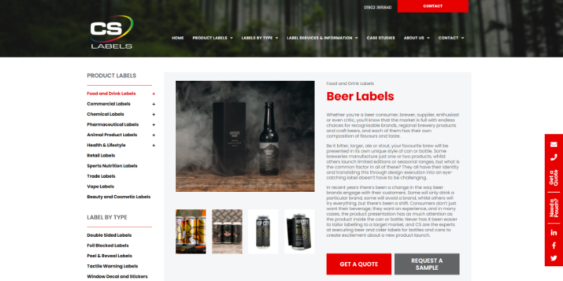 Easy To Read Web Content - CS Labels Beer Labels