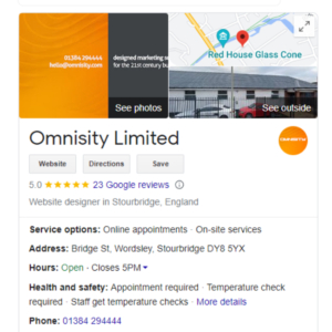 Omnisity's Local Google My Business Listing - Example 1