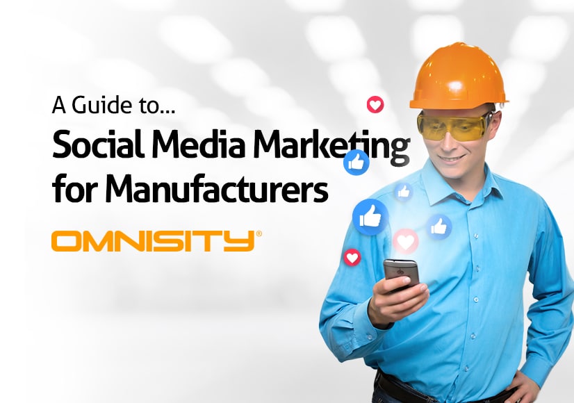 Manufacturer using social media on phone.